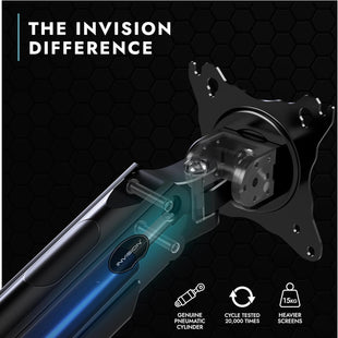 Invision Monitor Arm Bracket Mount READ DESC 24-40 Inch Screens VESA 75-100mm Ergonomic Height Adjustable Desktop Clamp Tilts Extends 2-15kg (MX450)