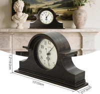 Vintage Farmhouse Mantel Clock Quartz Battery Operated â Walnut Brown 13x7 Inch