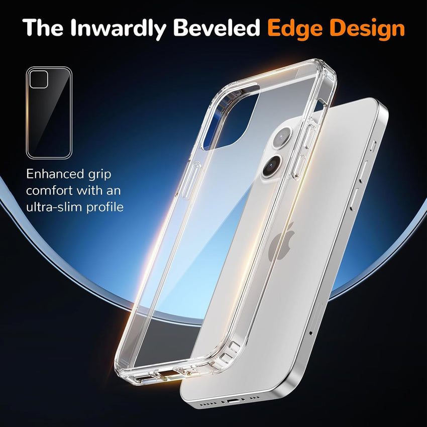 Voyah"ulle Clear Case for iPhone 12/12 Pro, Ultra Thin, Shockproof TPU Cover, Anti-Yellowing, Crystal Clear, Phone Case for Apple iPhone 12/12 Pro - Clear