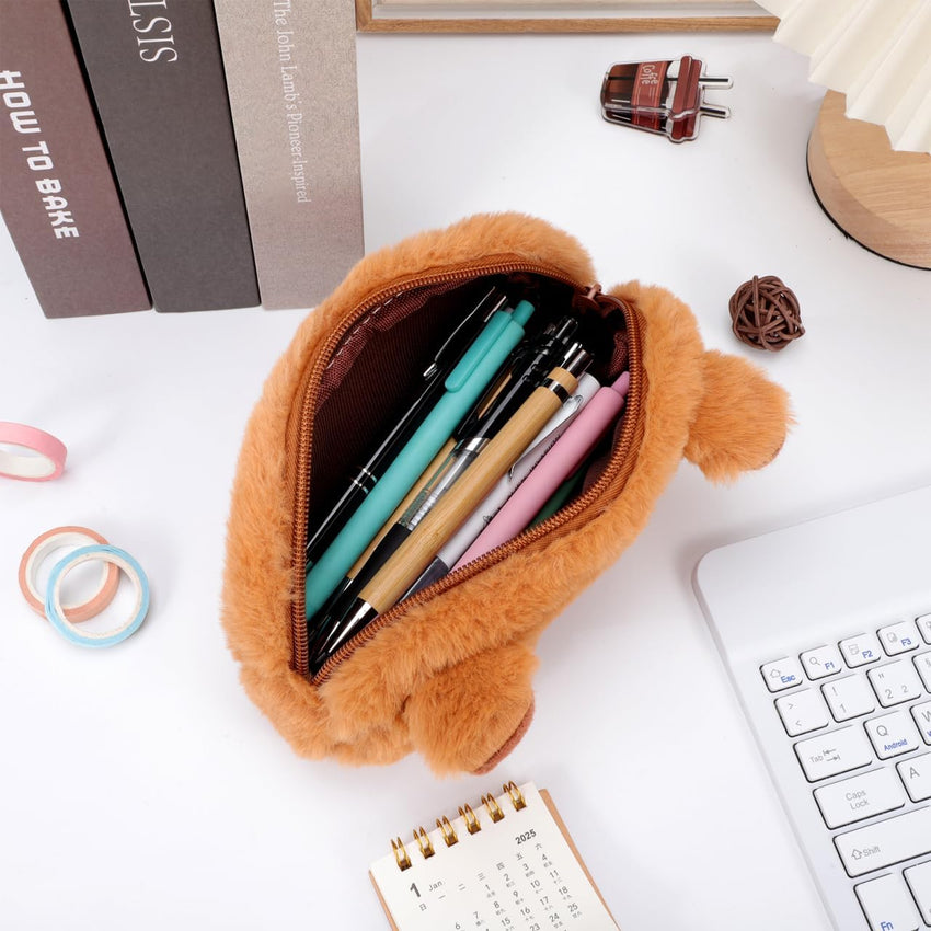 Plush Pencil Bag Cartoon Organiser â Kids Travel Pouch 7.9 x 4.1 x 1.8 inches