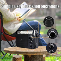 Retekess TR604 Portable Radio READ DESC FM AM Radio,Large Display and Knob,Large Speaker,3.5mm Headphone Jack,Clear Sound,Radios Mains and Battery,Easy to Use for Elderly (Black)