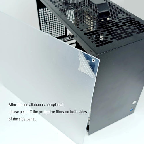 ALAMENGDA V500 Mini Portable M-ATX/ITX Computer Case, Mini-Tower CASE, Full Side Acrylic Transparent DIY Desktop Case with Handle, Support 320MM GPU Size (White-2.0)