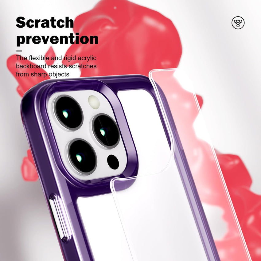 SharkProten Case for iPhone 13 Pro Mobile Phone Case Cover TPU PC Slim Shockproof Anti-Scratch Transparent Cell Phone Case for Girls Women Case Purple
