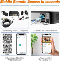 Surveillance DVR 8 Channel H.265+ Security Video Recorder with 500G HDD,Hybrid 5-in-1 CCTV DVR for IPC/AHD/TVI/XVI/CVI Camera,DVR for Security Camera Home Surveillance System, Mobile APP & PC Remote