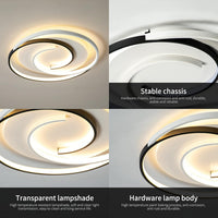 Modern LED Ceiling Light Dimmable Geometric Design â Black 50cm