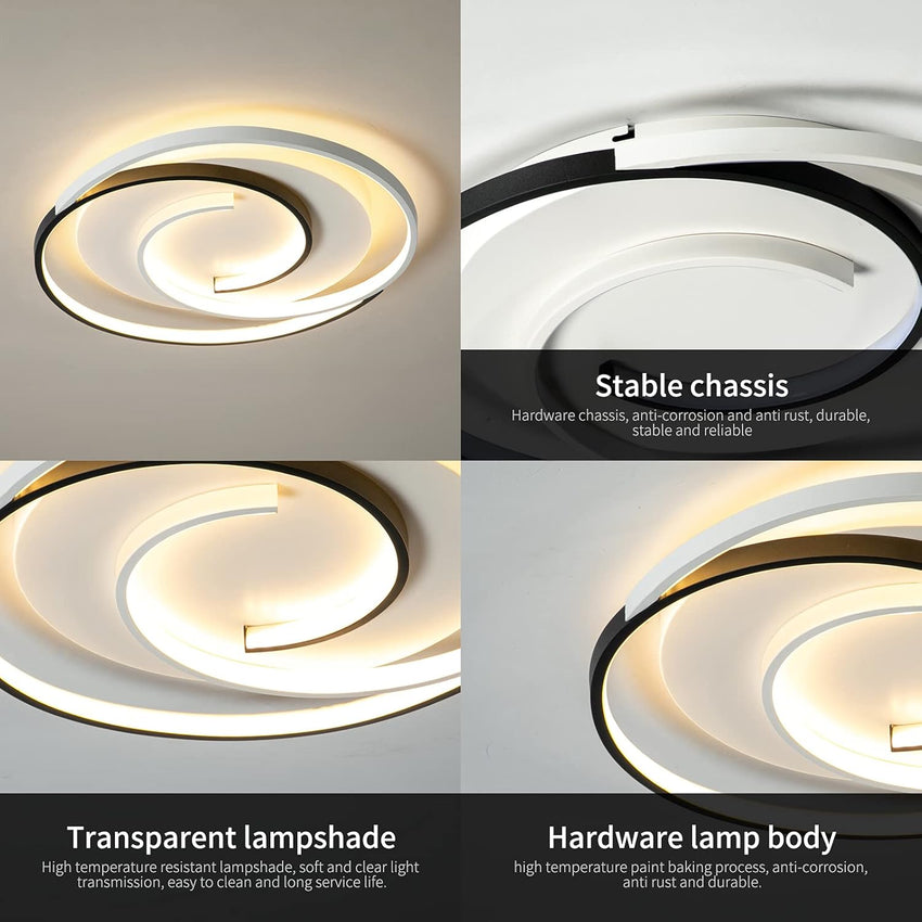 Modern LED Ceiling Light Dimmable Geometric Design â Black 50cm