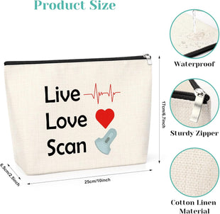 Sonographer Gift Cosmetic Bag Makeup Pouch â Travel Size