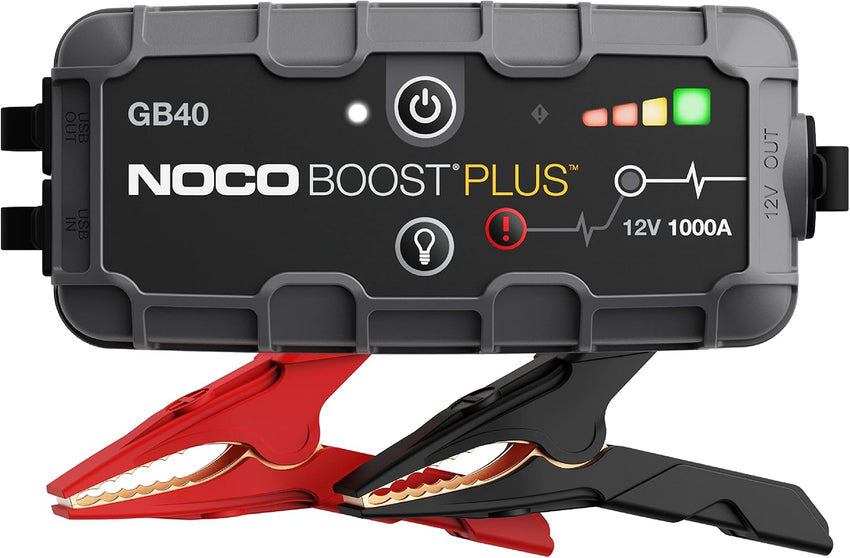 NOCO Boost GB40: 1000A UltraSafe Jump Starter - 12V Lithium Battery Booster Pack, Portable Jump Box, Power Bank & Jumper Cables - for 6.0L Gas and 3.0L Diesel Engines
