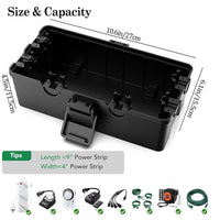 Waterproof Outdoor Electrical Dry Box 6-Cable Seal Entry for Extension Leads â 25x12x9.5cm