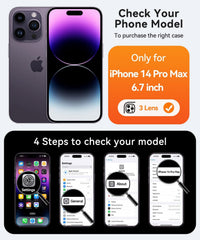 CANSHN Magnetic Shockproof for iPhone 14 Pro Max Case, Deep Purple