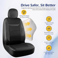 2 Pack Front Memory Foam Car Seat Covers, Breathable 4D Mesh, Universal Fit Black
