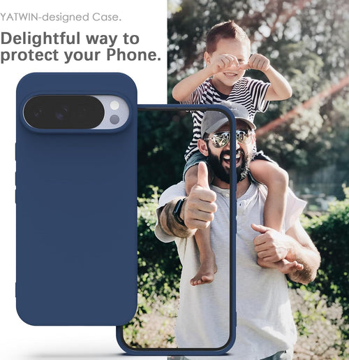 YATWIN Silicone Case for Google Pixel 10 Pro XL, Soft-Touch, Shockproof, DustProof, Antiskid Phone Cover for Google Pixel 10 Pro XL - Dark Blue