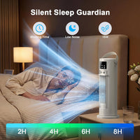 CosmartAir Portable Air Conditioner, 28dB Air Cooler, 26ft/s Velocity Mini Air Conditioning Unit with 2-8H Timer,120° Oscillation,1-Touch Turbo Mode Cool Mist,Low Energy Small Air Conditioner for Home(Off White) [Energy Class A]