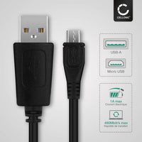 CELLONIC Camera USB Cable Replacement for Panasonic Lumix DC-FZ82 FZ2000 GX800 TZ90 DMC-GX80 GX9 G80 DMC-TZ81 TZ101 HC-V180 V380 V770 V777 DMC-LX15 Charger 1m Lead Fast Charging Data Cable 1A