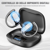 ELECGO Sport Wireless Earbuds with Earhooks, Bluetooth 5.4 Headphones with ENC and AI Noise Cancellation, Hi-Fi Audio 60H Dual LED Display, IP7 Waterproof for Sports, Compatible All Cell Phone/PC