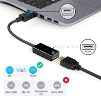 ABLEWE DisplayPort to HDMI Adapter, 4K@30Hz High Resolution DP(DisplayPort) Male to HDMI Female High Speed Transmission Video Audio Converter for GPU, Laptop, PC, Monitor, TV
