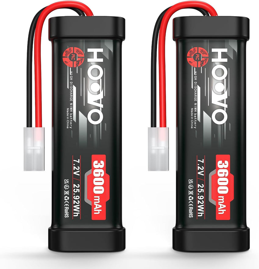 RC NiMH Battery 7.2V 3600mAh High-Capacity for Models x2 7.2V 3600mAh