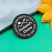 Funny Flip Coin Pocket Hug Token Couples Gift Engraved Message â Silver