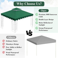 3x3m Gazebo Replacement Top 2-Tier Waterproof UV Resistant with Mosquito Net Top Only