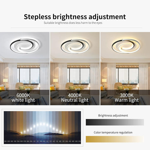 Modern LED Ceiling Light Dimmable Geometric Design â Black 50cm