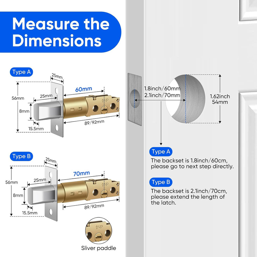 MYPIN Smart Door Lock, Fingerprint Door Lock, Keyless Smart Lock, Digital Door Lock, Smart Locks Front Door with App Control, Key, Card, Electronic Touch Keypad Locks for Doors Auto Lock Waterproof