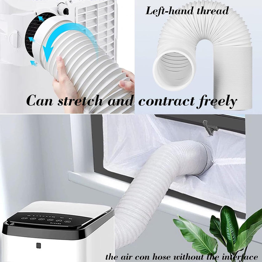 Air Conditioner Hose Extension, 15 * 150cm / 5.9 * 59.1in Air Conditioner Replacement Tubes Portable Flexible Stretch and Contract Freely Air Conditioner Hose Tube Replacement Parts