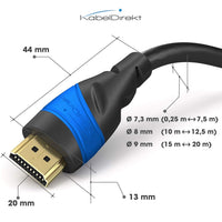 0.25m KabelDirekt - 8K / 4K HDMI Cable - 0.25m - German-Engineered HDMI Lead - Supports 10K/8K@60Hz/4K@120Hz - HDMI Cable for HDTV, PC, PS5, Xbox, Switch