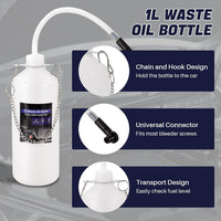 DASBET 3L Manual Brake Bleeder Kit with 1L Fluid Bottle & Adapters Professional