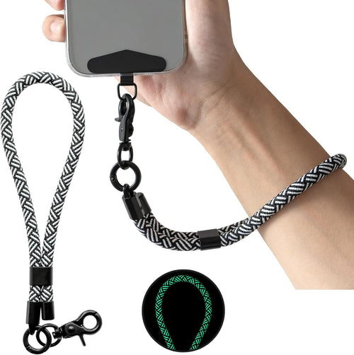 Phone Wrist Strap Lanyard Anti-Theft Glow in the Dark â Black-White