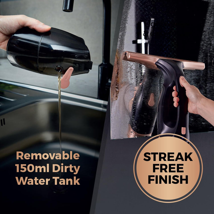 Tower Cordless Window Vac T131001BLG 150ml 20W Rechargeable Black/Rose Gold