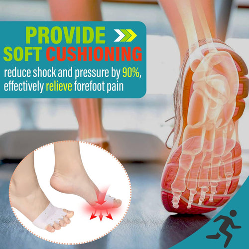Toe Separators for Overlapping Toes, Metatarsal Pads for Women and Men, 4 PCS Ball of Foot Cushion Pads, Toe Spacers, Mortons Neuroma Pads For Blisters Bunion Metatarsalgia Forefoot Pain Relief(White)