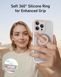 Anker MagGo Magnetic Case with 360^0 Soft Silicone Ring Stand for iPhone 15, Slim and Durable MagSafe-Compatible Protective Cover, 2-in-1 Shockproof Case Exclusively for iPhone 15 Black