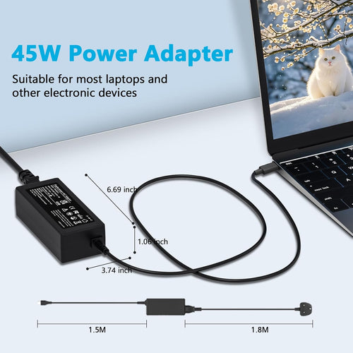 ZORUBUM 45W USB C Laptop Charger Compatible with HP Chromebook Series, Pavilion, Probook, Elitebook, Envy, Spectre, 12 13 14 15 Series, Type C Notebook Power Cord Supply