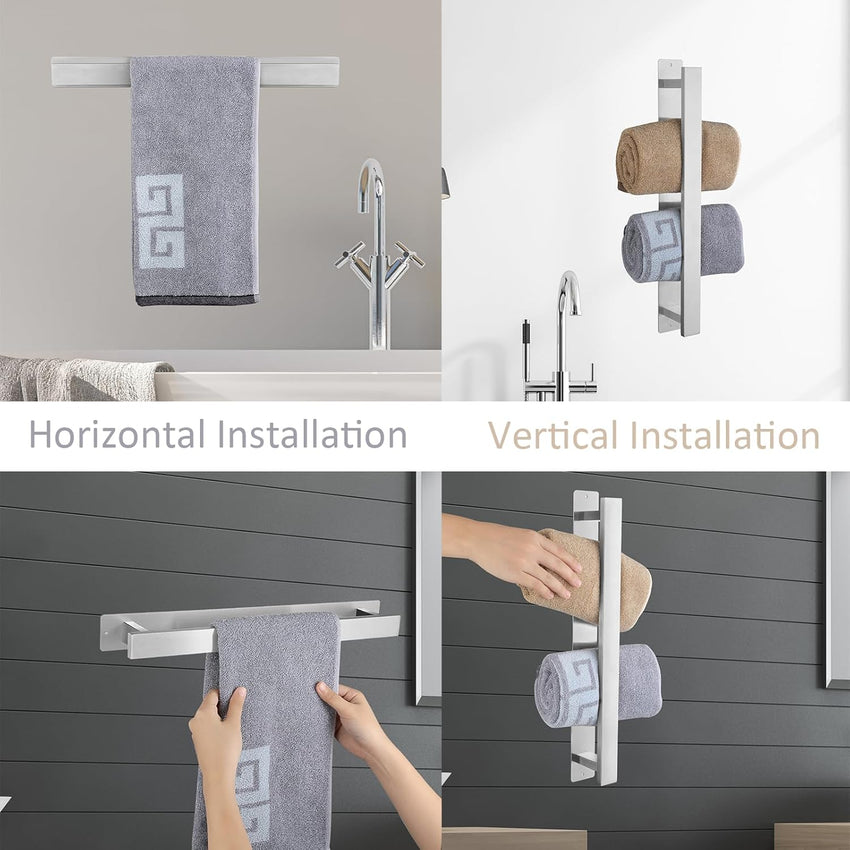 Bathroom Towel Rail Stainless Steel Wall-Mounted Waterproof 20 Inch â Brushed Nickel