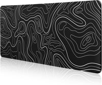 DAWNTREES 900 x 400 x 3 mm Desk Pad,Extended Contour Mouse Mat for Home and Office,Large Gaming Mouse pad Laptop Keyboard Mat with Non-Slip Rubber Base,Stitched Edges