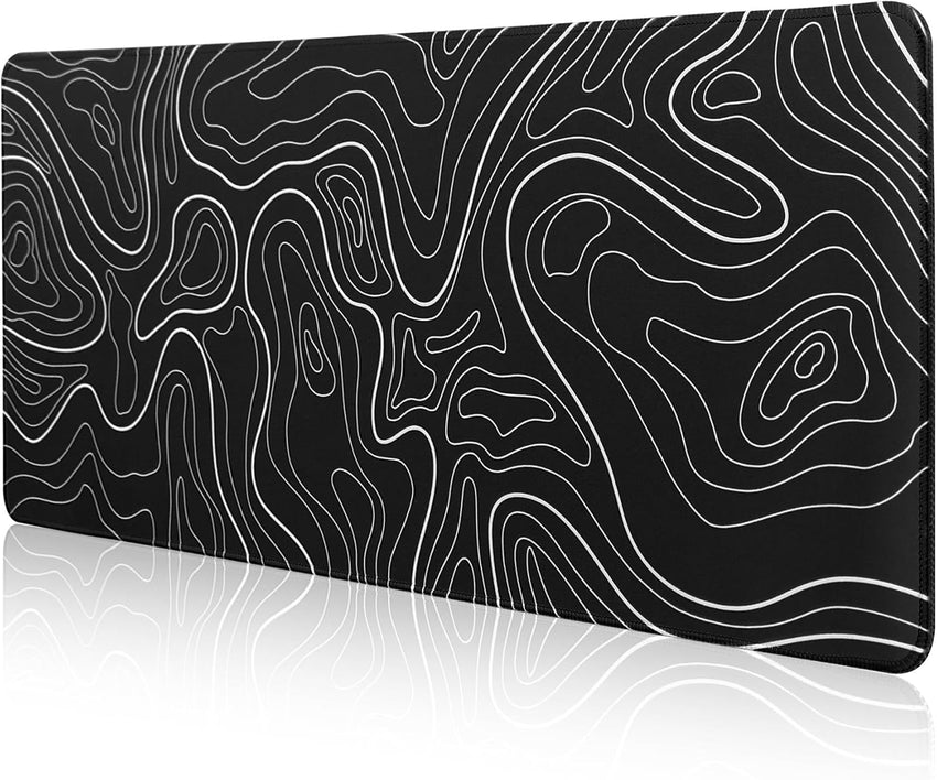 DAWNTREES 900 x 400 x 3 mm Desk Pad,Extended Contour Mouse Mat for Home and Office,Large Gaming Mouse pad Laptop Keyboard Mat with Non-Slip Rubber Base,Stitched Edges