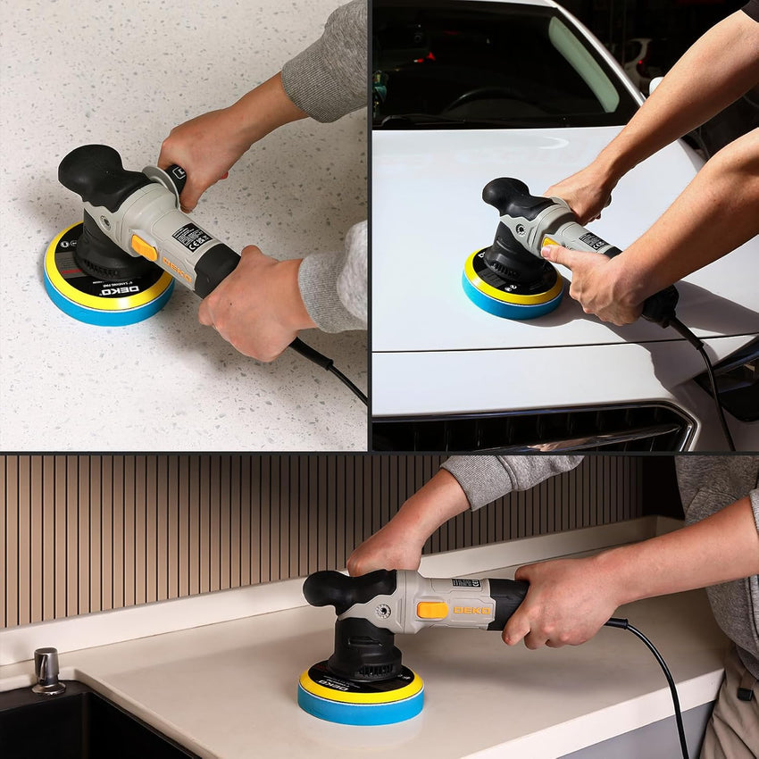 Dual Action Polisher 900W 150mm Pad 6-Speed Random Orbit 600â4000RPM â 150mm