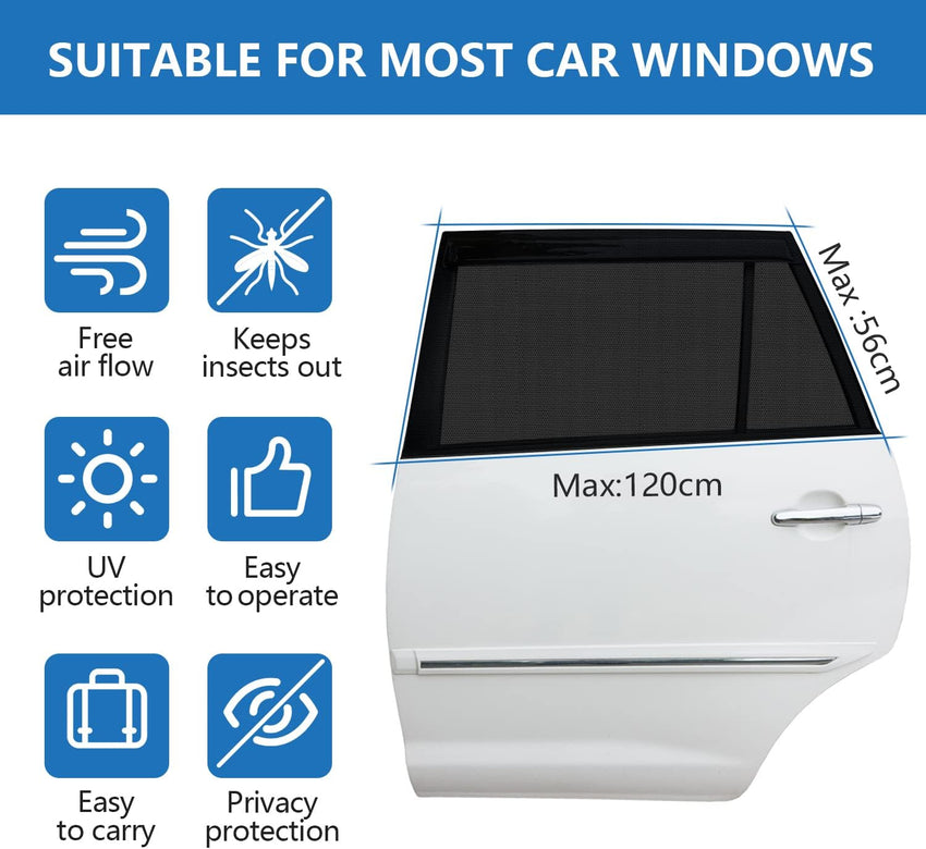 Car Window Sun Shades UV Protection for Kids Universal Rear Window Elastic â 2 pcs