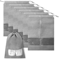 6Pcs Travel Shoe Bags with Transparent Slot â Grey