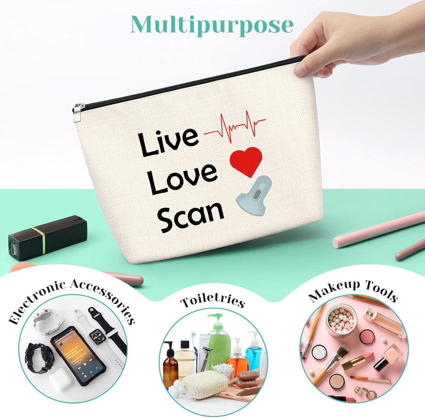 Sonographer Gift Cosmetic Bag Makeup Pouch â Travel Size