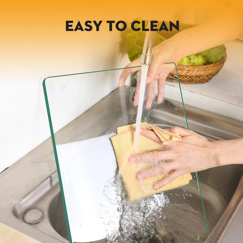 Tempered Glass Cutting Board for KitchenÃ¯Â¼Å2 Pack of 40 * 30cm Safe Hygienic Glass Worktop SaversÃ¯Â¼ÅClear Chopping Board Glass Tray for Kitchen Countertop, Shatter-Resistant, Heat-Resistant,Easy-Clean
