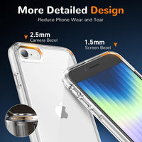 Voyah"ulle Clear Case for iPhone SE 2020/2022, 7/8, Ultra Thin, Shockproof TPU Cover, Anti-Yellowing, Crystal Clear, Phone Case for Apple iPhone SE 2nd 3rd Generation - Clear