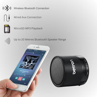 Betron KBS08 Bluetooth Speaker, Wireless, Portable, Mini, Black