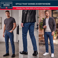 Lee Cooper Men's Jeans Regular Fit 5-Pocket Stretch Denim Ã¢ÂÂ Black 34W/29L