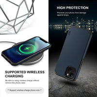BEZ Case for iPhone 13, Case for iPhone 13 Shockproof Survivor Double Protection Resistant, Dark Blue