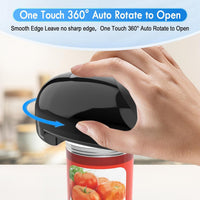 Electric Can Opener, Rechargeable and USB Cable Automatic Can Opener with One-Touch Operation,Safe for All Can Sizes Kitchen Gadget Can Openers for Seniors, Arthritis and Mum (Black)