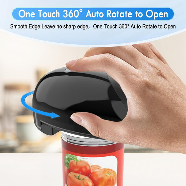 Electric Can Opener, Rechargeable and USB Cable Automatic Can Opener with One-Touch Operation,Safe for All Can Sizes Kitchen Gadget Can Openers for Seniors, Arthritis and Mum (Black)