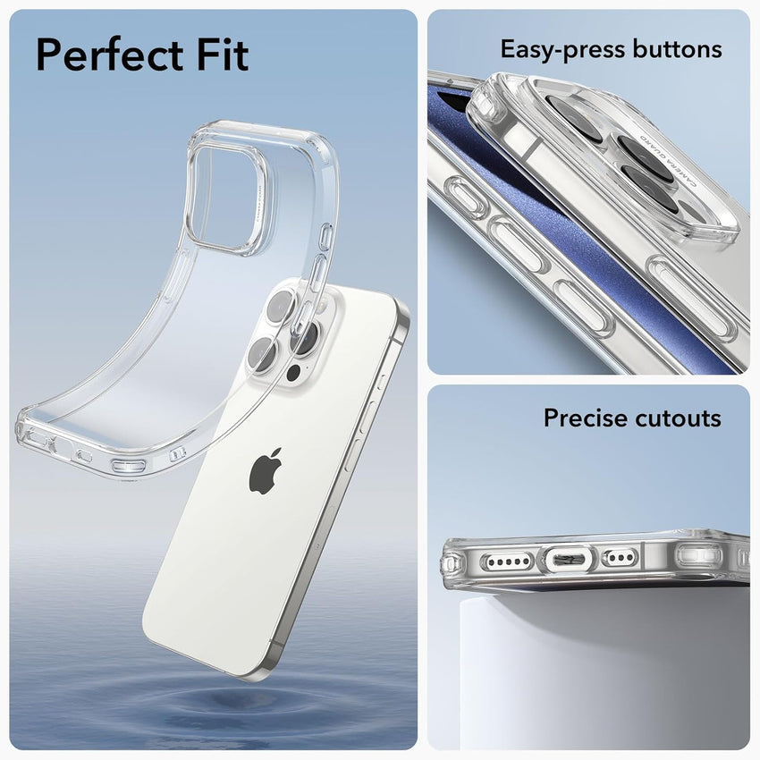 ESR Clear Case Compatible with iPhone 15 Case, Shockproof Thin Cover, Yellowing-Resistant Slim Transparent TPU Phone Case, Zero Series, Clear