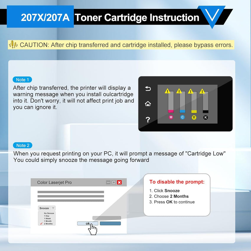 207X 207A Toner Cartridges No Chip Multipack-3150 Pages Replacement for HP 207A 207X Color Laserjet Pro MFP M283fdw M255dw M282nw M283fdn M255nw W2210A W2211A W2212A W2213A--Black Cyan Yellow Magenta