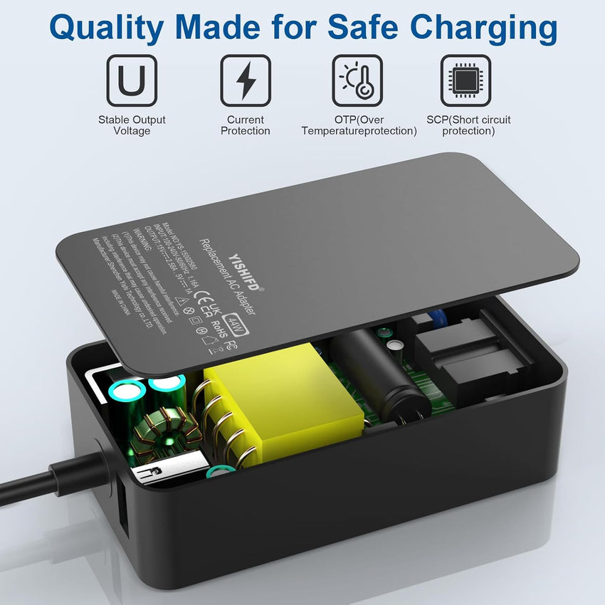 Surface Charger for Microsoft Surface Pro 9/Pro 8/Pro X/Pro 7/Pro 6/Pro 5/Pro 4/Pro 3,Surface Book 3 2/1,Surface Laptop 5/4/3/2/1 Studio, Surface Go Tablet, 65W Windows Surface Laptop Charger